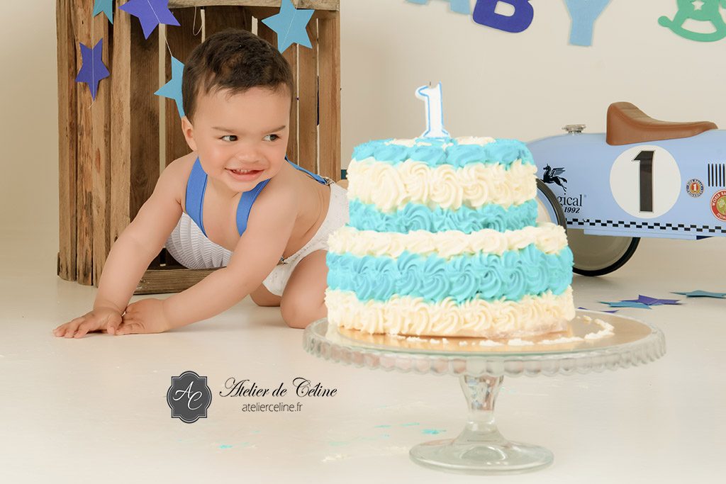 Séance Smash The Cake, studio, enfant, gâteau, bébé (4)