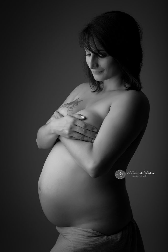 Séance grossesse, studio, femme, couple, femme enceinte (3)